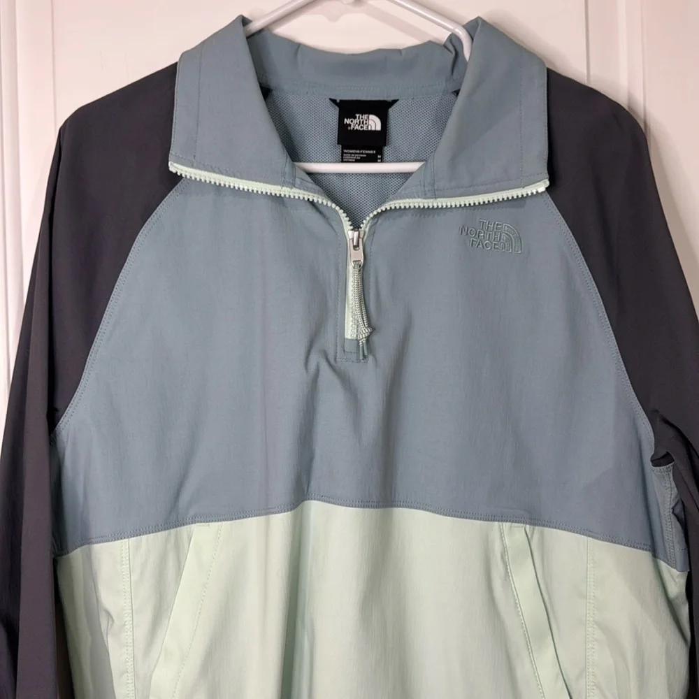 North Face Windbreaker Class V Anorak Women’s Jacket Blue Gray Medium - Picture 3 of 13